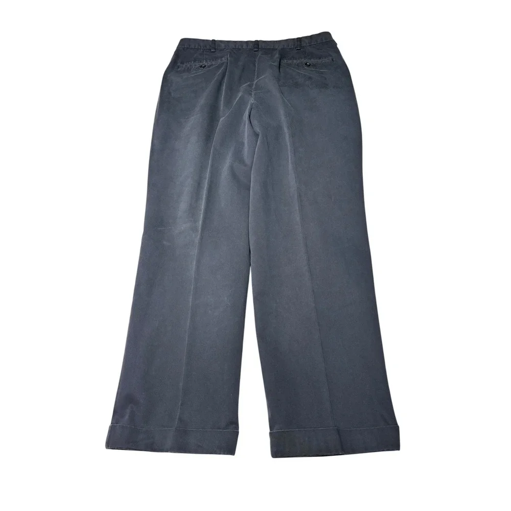 Brooks Brothers Elliot Advantage Chino Navy Blue Pleated Cuffed Pants 38x30